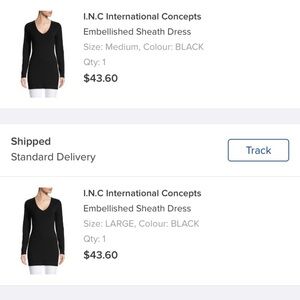 I.N.C International Concepts Embellished Sheath Dress
Size: LARGE,  or Medium